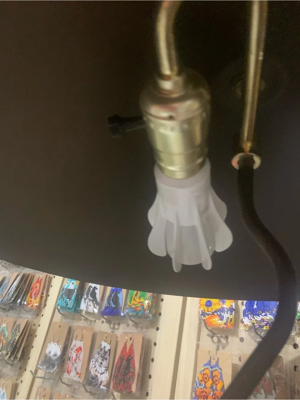 Vintage Brown and Gold Twisted Table Lamp - Vintage